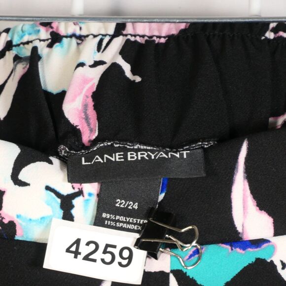 Lane Bryant Pants Womens 22 24 High Rise Wide Leg Floral Polka Dot Multicolor - Picture 13 of 13